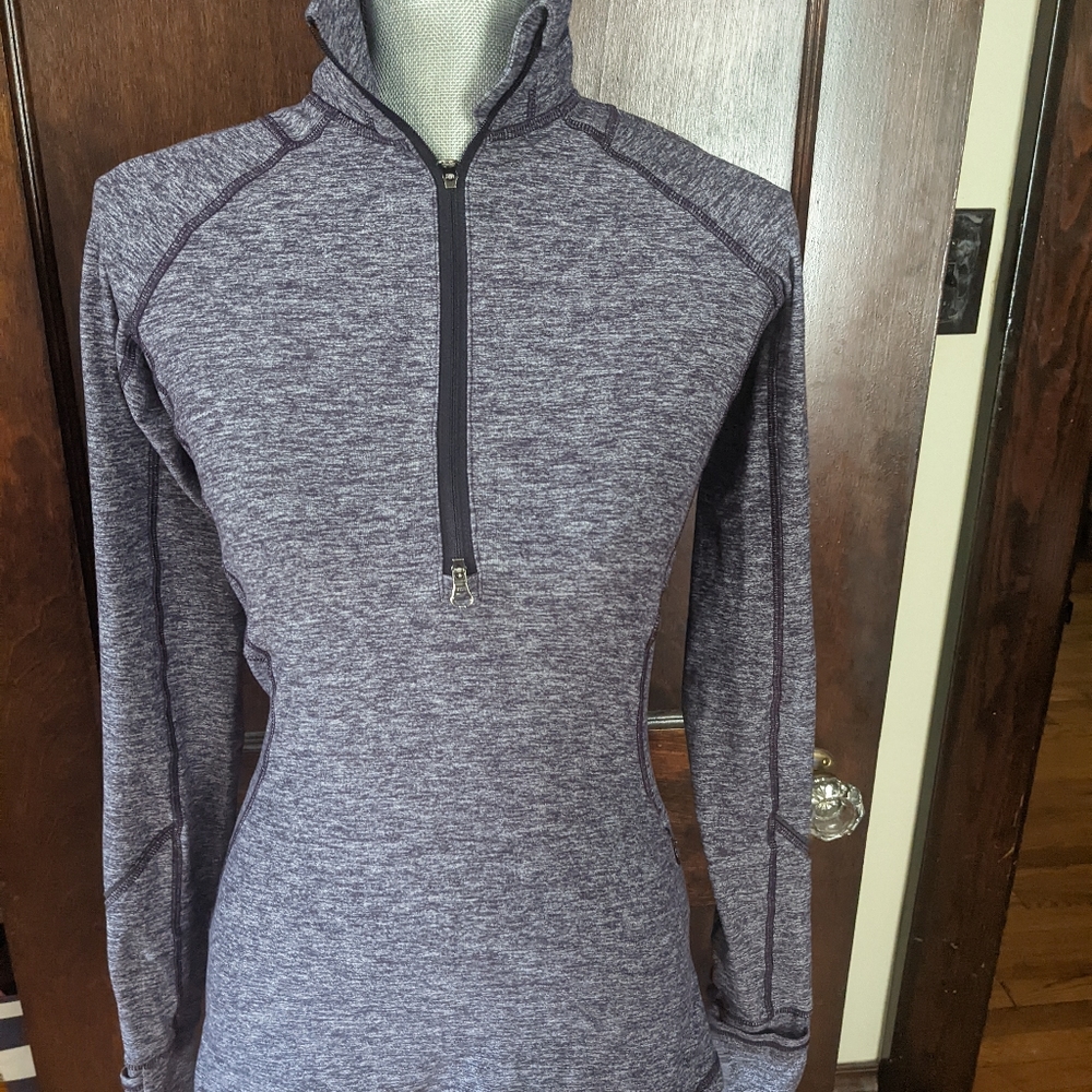 Lululemon Race Your Pace 1/2 Zip Heathered Purple SZ 4